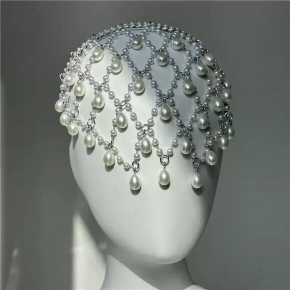 Stunning Drip Hair Net Headpiece - Picture 4 of 4